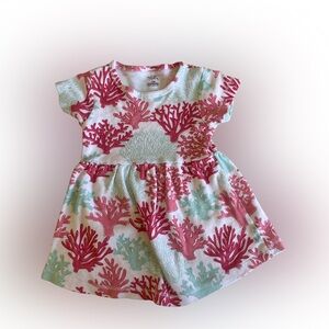 Vibrant Coral Pattern Kids Dress